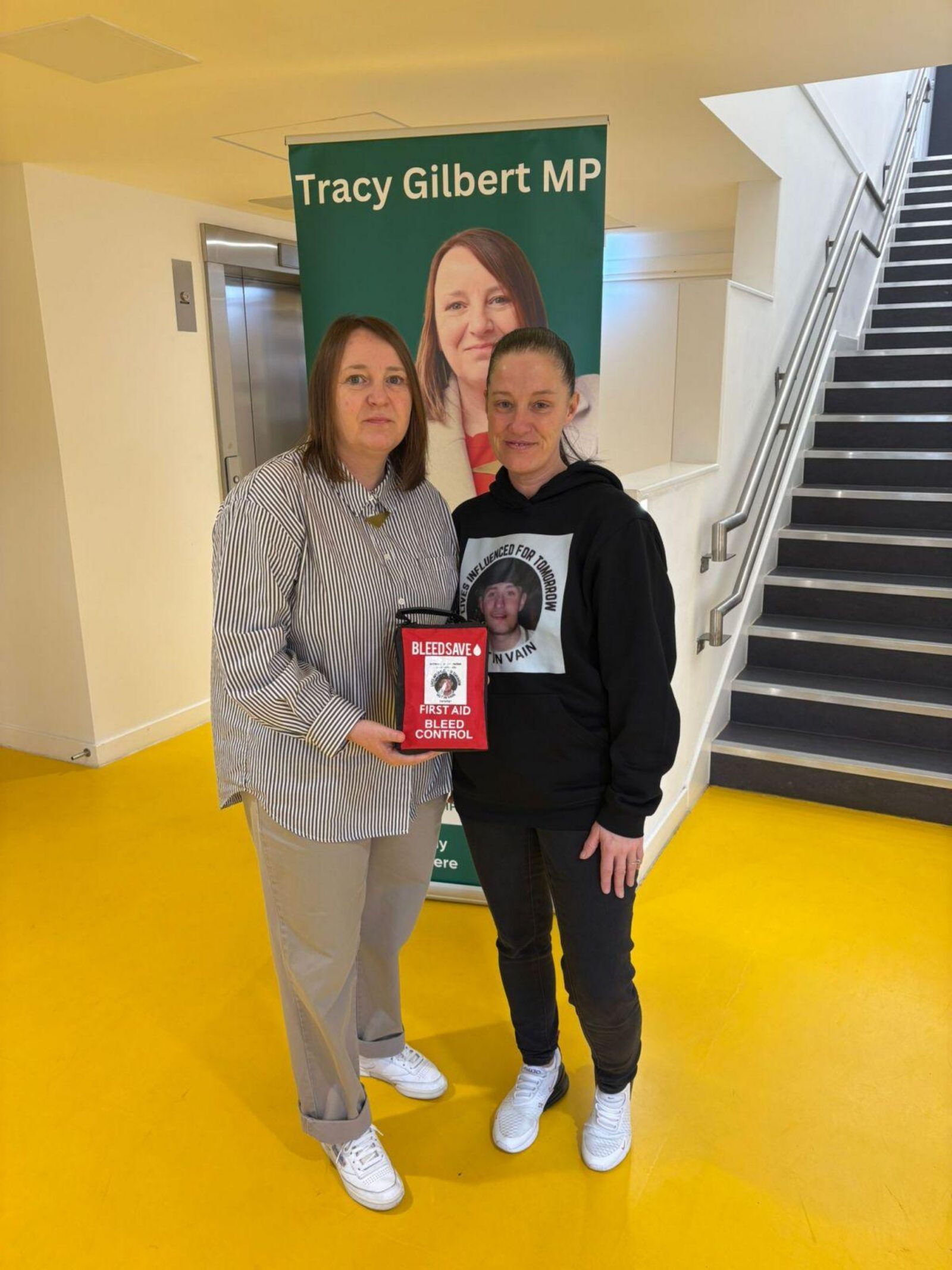 Tracy Gilbert MP and Lisa Petrie 